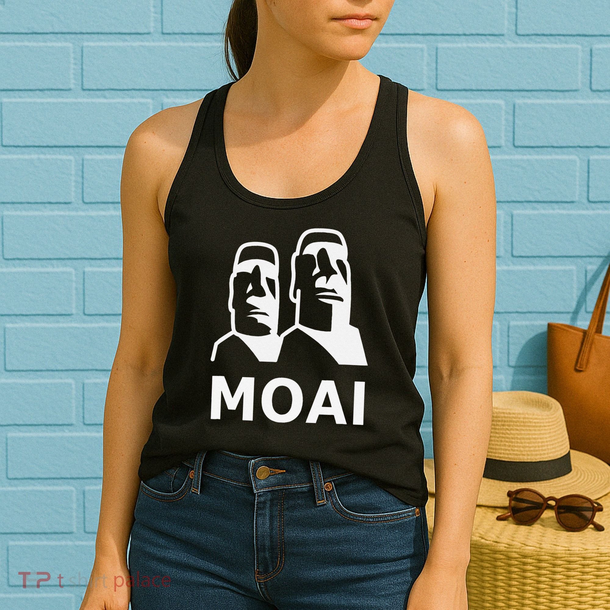 Moai Statues Easter Island Heads Polynesia Women's Tank Top