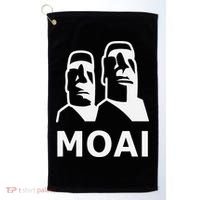 Moai Statues Easter Island Heads Polynesia Golf Towel thumb 0