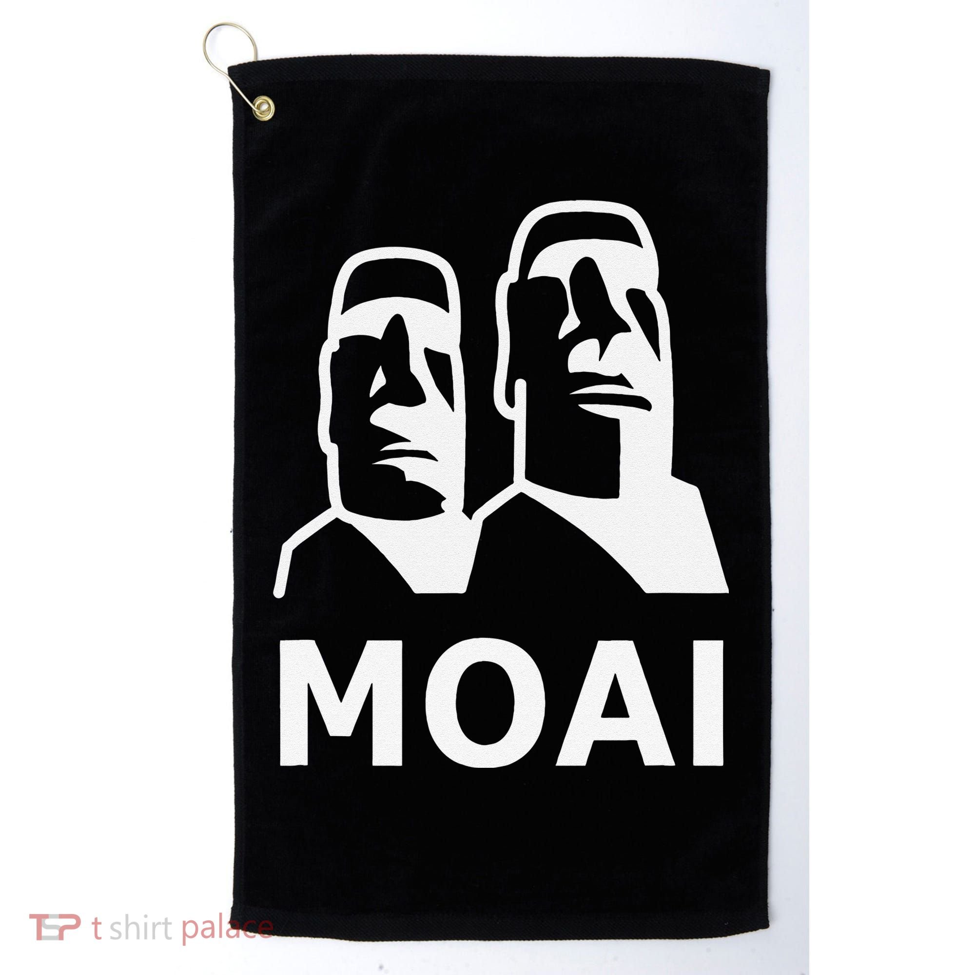 Moai Statues Easter Island Heads Polynesia Golf Towel
