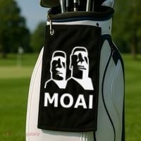 Moai Statues Easter Island Heads Polynesia Golf Towel thumb 2