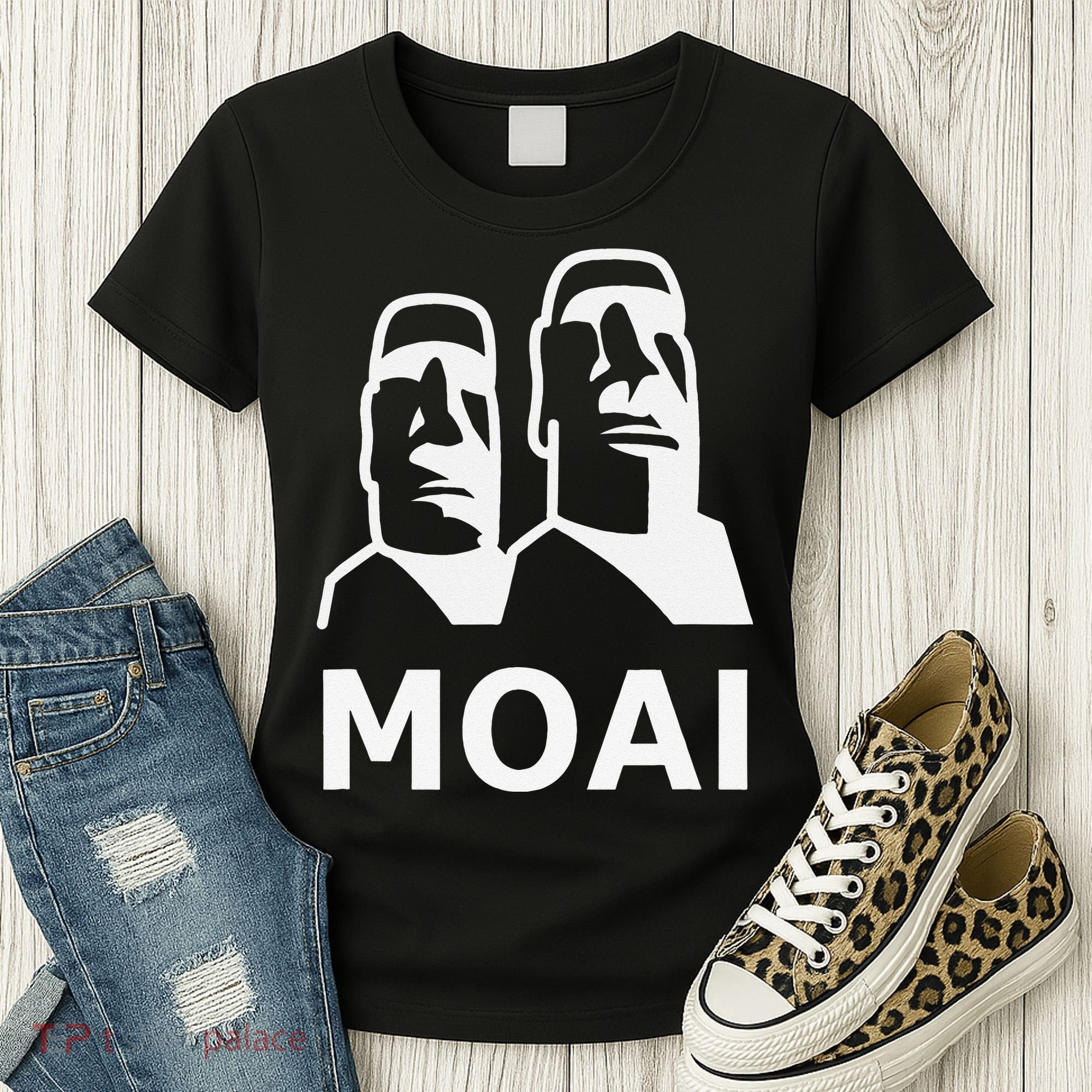 Moai Statues Easter Island Heads Polynesia Women's T-Shirt