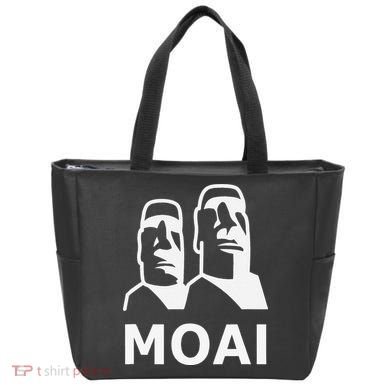 Moai Statues Easter Island Heads Polynesia Tote Bag