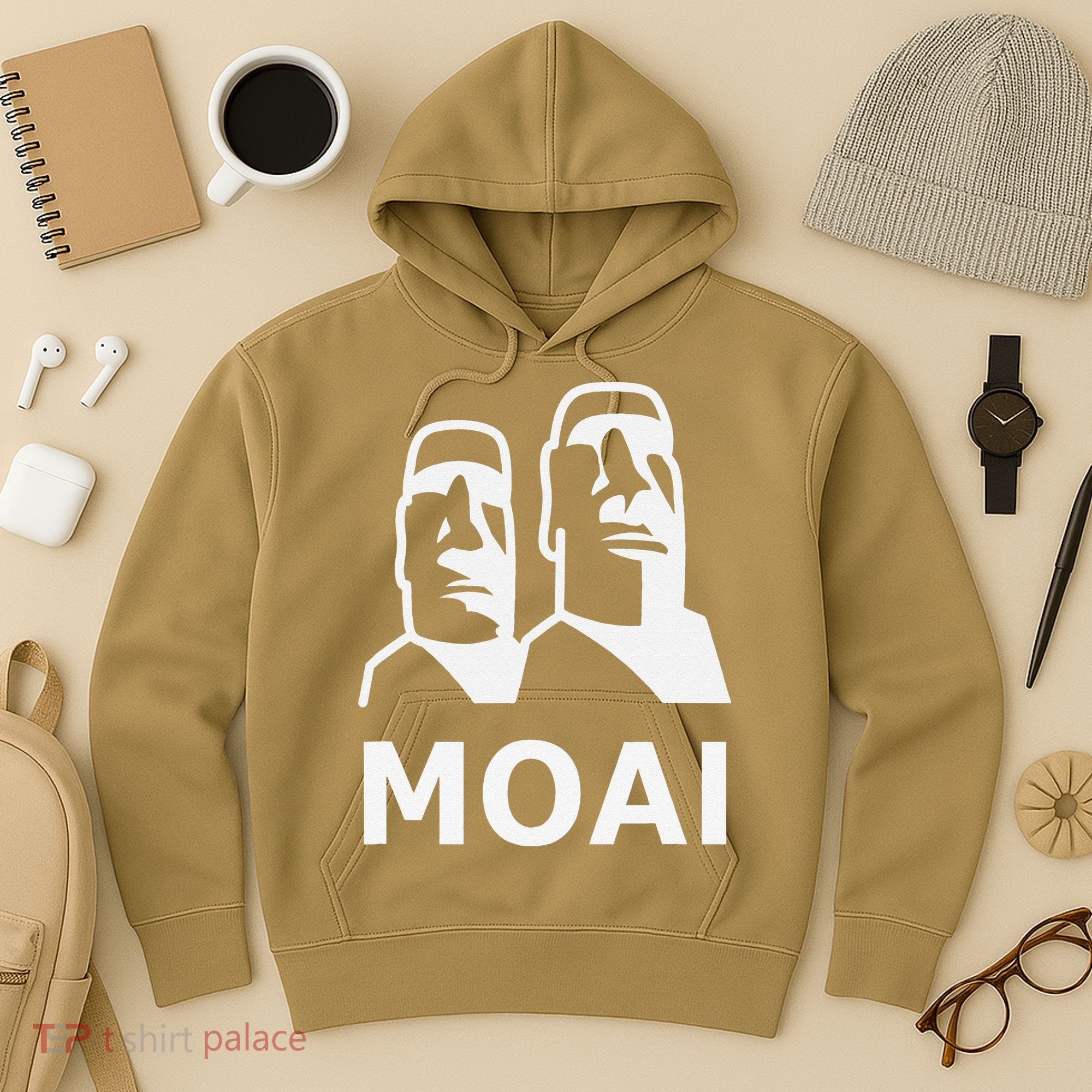 Moai Statues Easter Island Heads Polynesia Hoodie