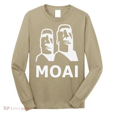 Moai Statues Easter Island Heads Polynesia Long Sleeve Shirt