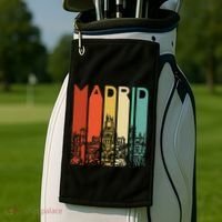 Madrid Spain Espana Barcelona Catalonia Spanish Retro Basque Golf Towel thumb 2