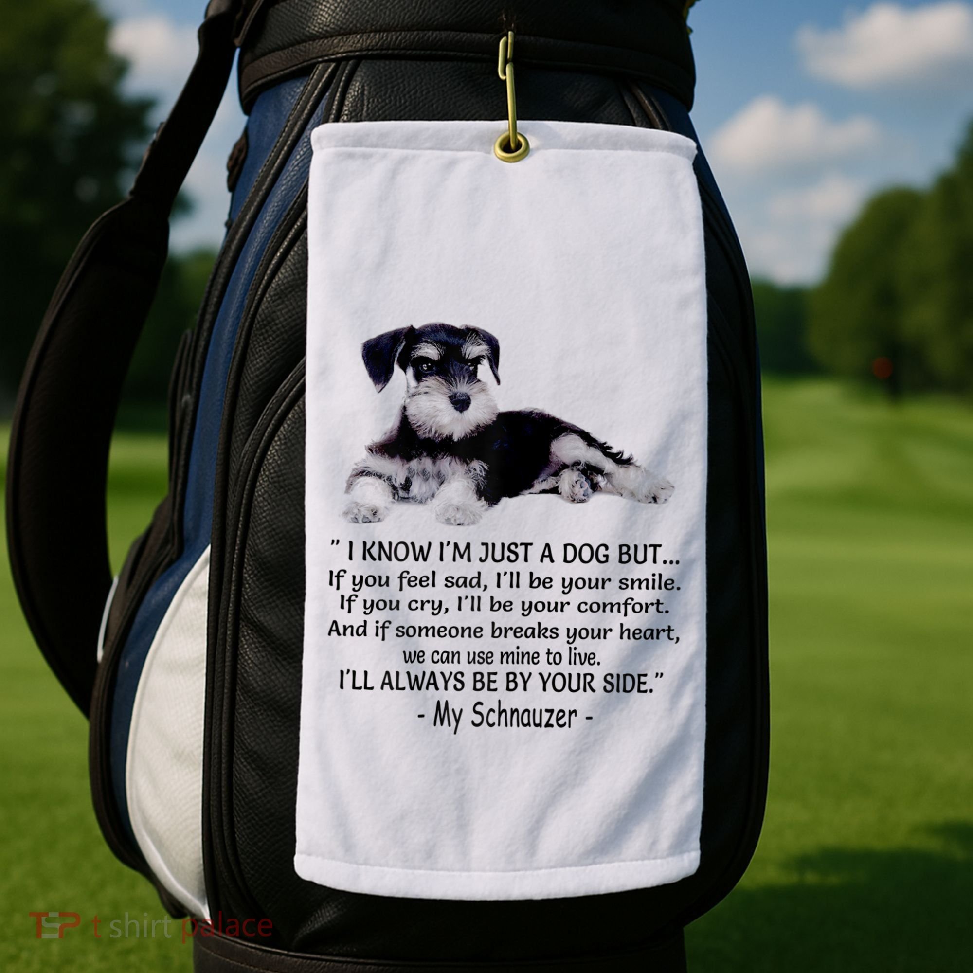 Miniature Schnauzer Funny Gift Golf Towel