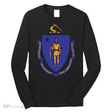 Massachusetts State Flag Us State Flag Long Sleeve Shirt