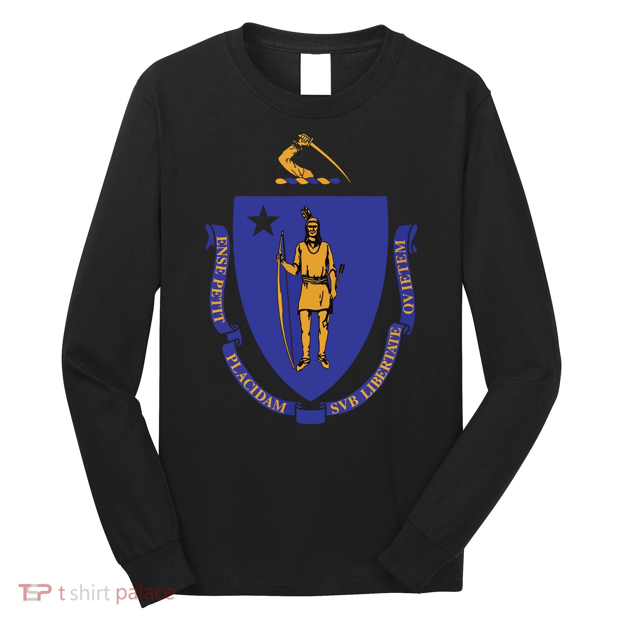 Massachusetts State Flag Us State Flag Long Sleeve Shirt