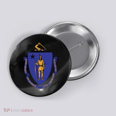 Massachusetts State Flag Us State Flag Button