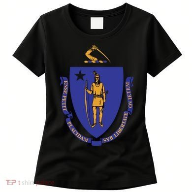 Massachusetts State Flag Us State Flag Women's T-Shirt