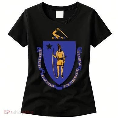 Massachusetts State Flag Us State Flag Women's T-Shirt