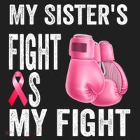 My Sisters Fight Is My Fight Breast Cancer Boxing Gloves Beanie thumb 2