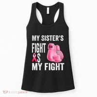 My Sisters Fight Is My Fight Breast Cancer Boxing Gloves Women's Tank Top thumb 0