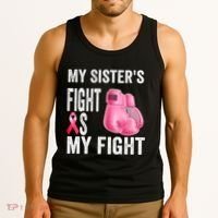 My Sisters Fight Is My Fight Breast Cancer Boxing Gloves Tank Top thumb 3