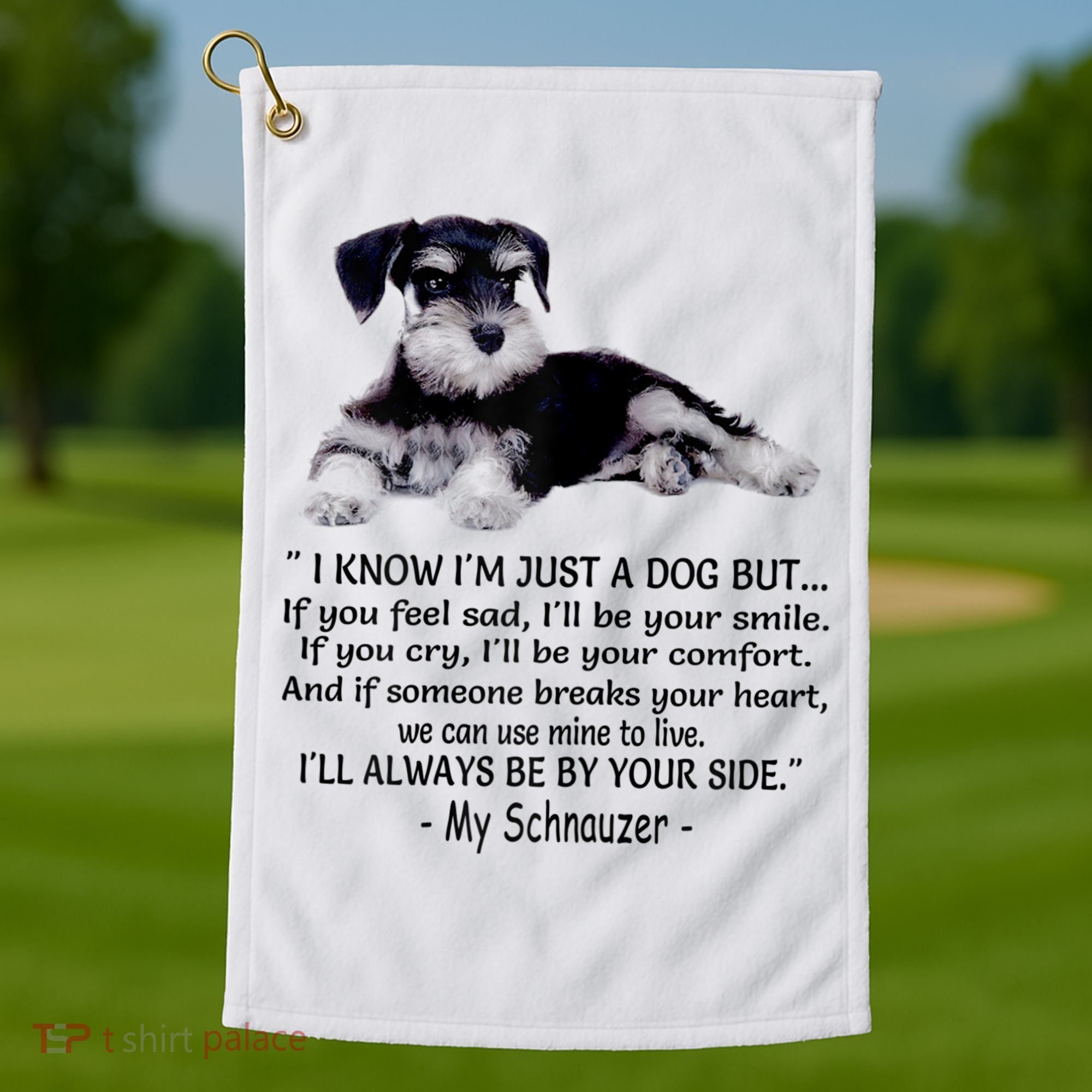 Miniature Schnauzer Funny Gift Golf Towel