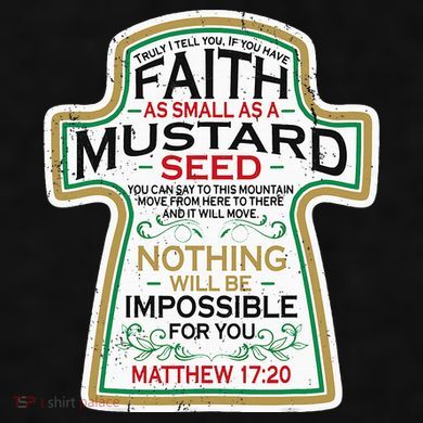 Mustard Seed Faith Christian Gifts Mathew 17 20 Scripture Ladies PosiCharge Tri-Blend Wicking Tank