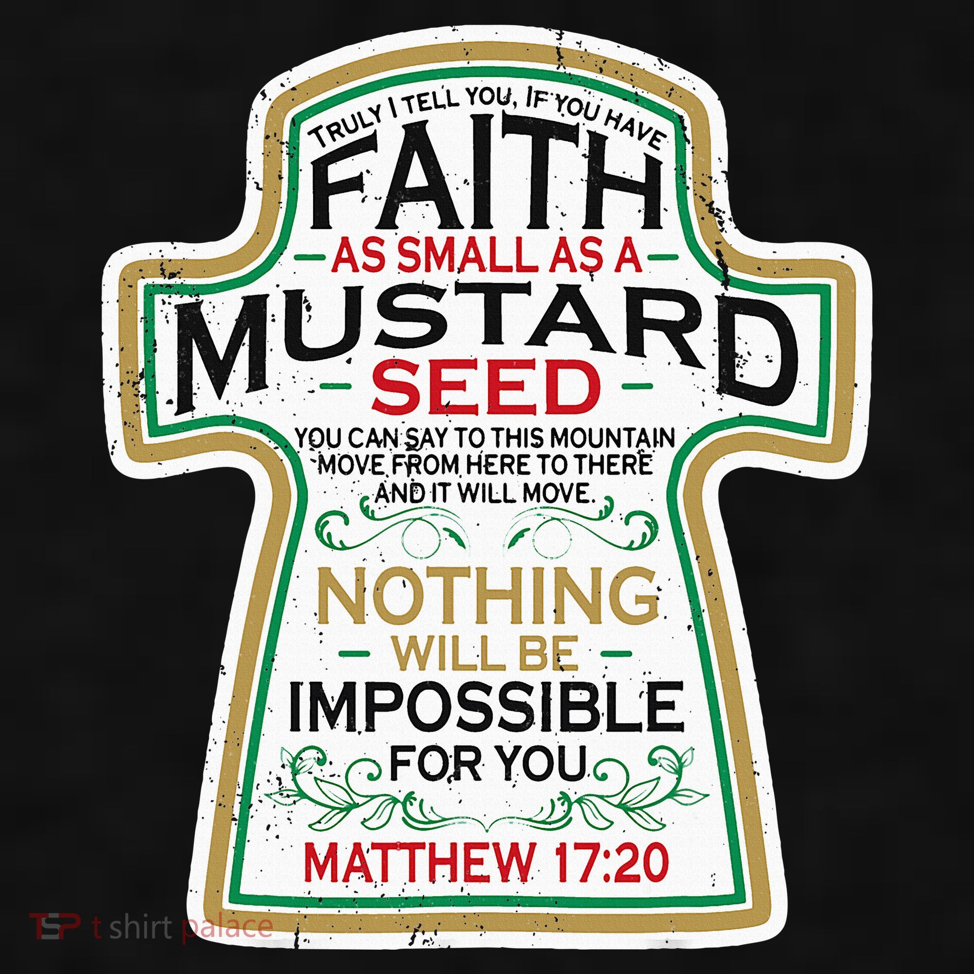 Mustard Seed Faith Christian Gifts Mathew 17 20 Scripture Ladies PosiCharge Tri-Blend Wicking Tank