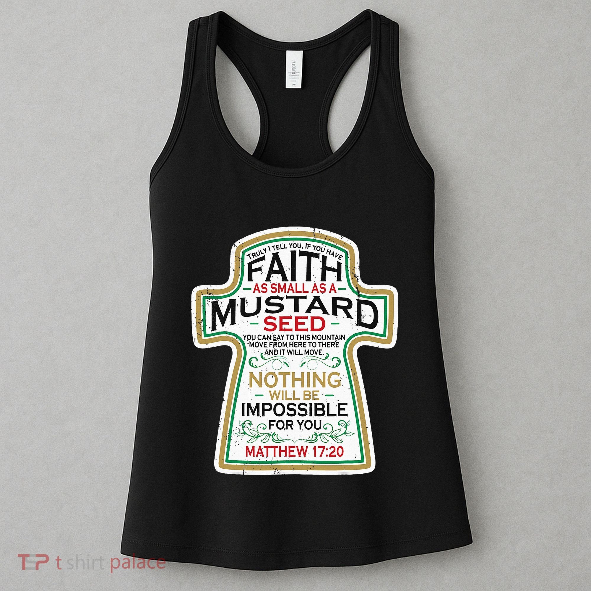 Mustard Seed Faith Christian Gifts Mathew 17 20 Scripture Women's Tank Top