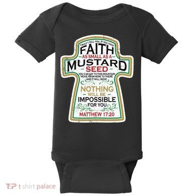 Mustard Seed Faith Christian Gifts Mathew 17 20 Scripture Baby Bodysuit