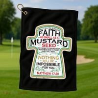 Mustard Seed Faith Christian Gifts Mathew 17 20 Scripture Golf Towel thumb 1