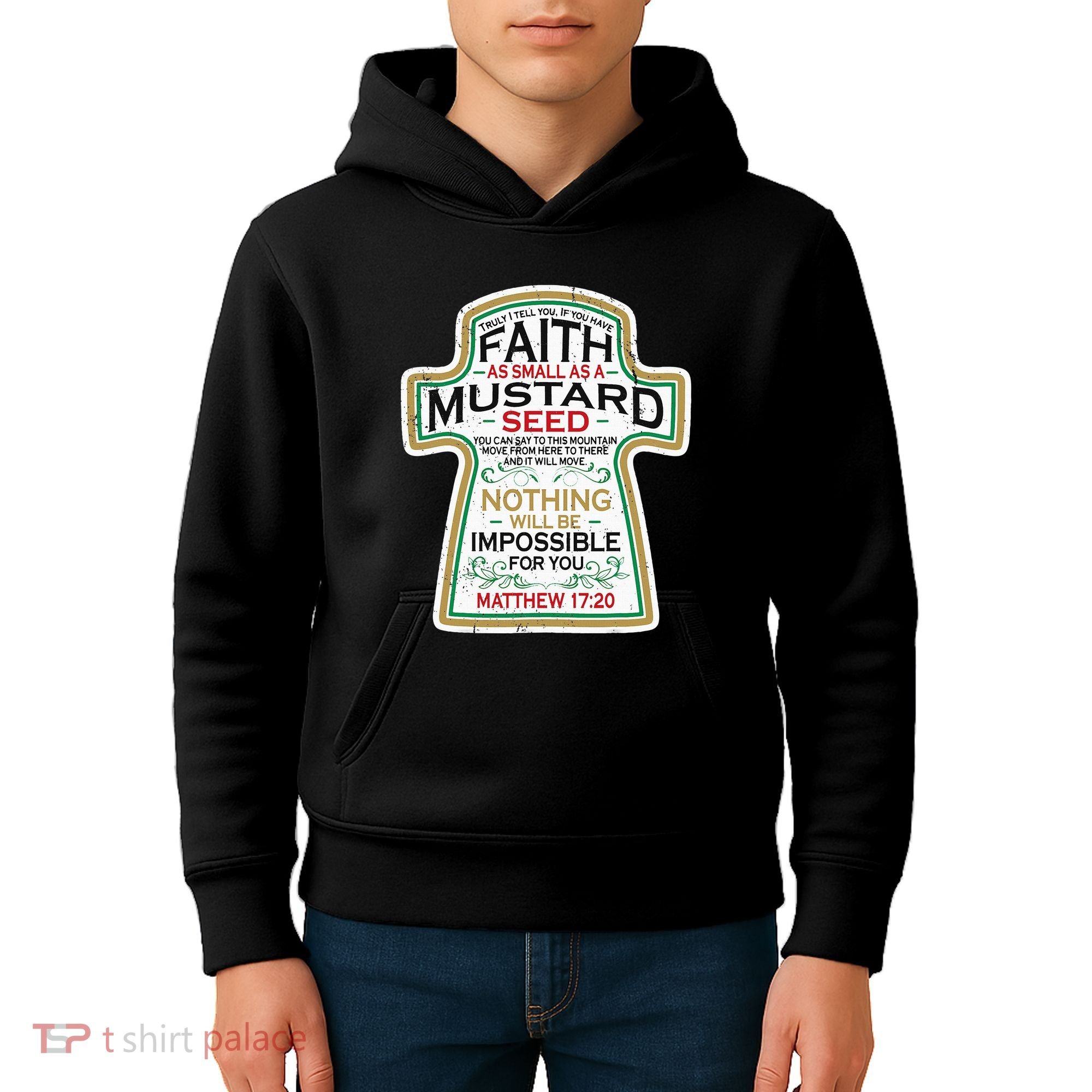 Mustard Seed Faith Christian Gifts Mathew 17 20 Scripture Kids Hoodie