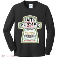 Mustard Seed Faith Christian Gifts Mathew 17 20 Scripture Kids Long Sleeve Shirt thumb 0