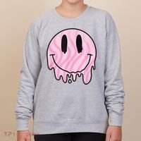 Melted Smiley Face Retro 80s Dripping Melting Happy Smile Women's Sweatshirt thumb 0