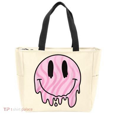Melted Smiley Face Retro 80s Dripping Melting Happy Smile Bag