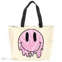 Melted Smiley Face Retro 80s Dripping Melting Happy Smile Tote Bag thumb 0
