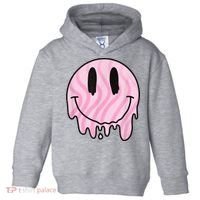 Melted Smiley Face Retro 80s Dripping Melting Happy Smile Toddler Hoodie thumb 0