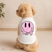 Melted Smiley Face Retro 80s Dripping Melting Happy Smile Doggie Tank thumb 2