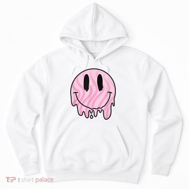 Melted Smiley Face Retro 80s Dripping Melting Happy Smile Hoodie