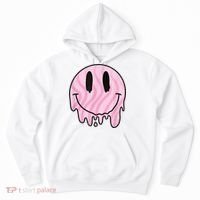 Melted Smiley Face Retro 80s Dripping Melting Happy Smile Hoodie thumb 0