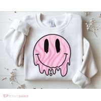 Melted Smiley Face Retro 80s Dripping Melting Happy Smile Sweatshirt thumb 2