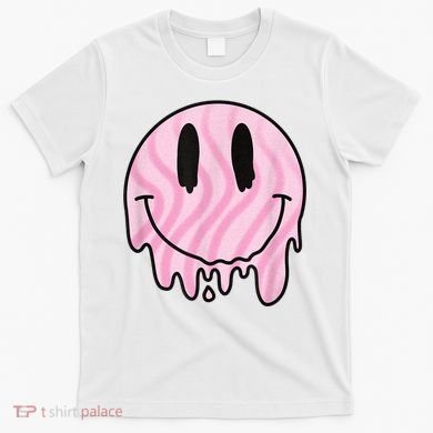 Melted Smiley Face Retro 80s Dripping Melting Happy Smile T-Shirt