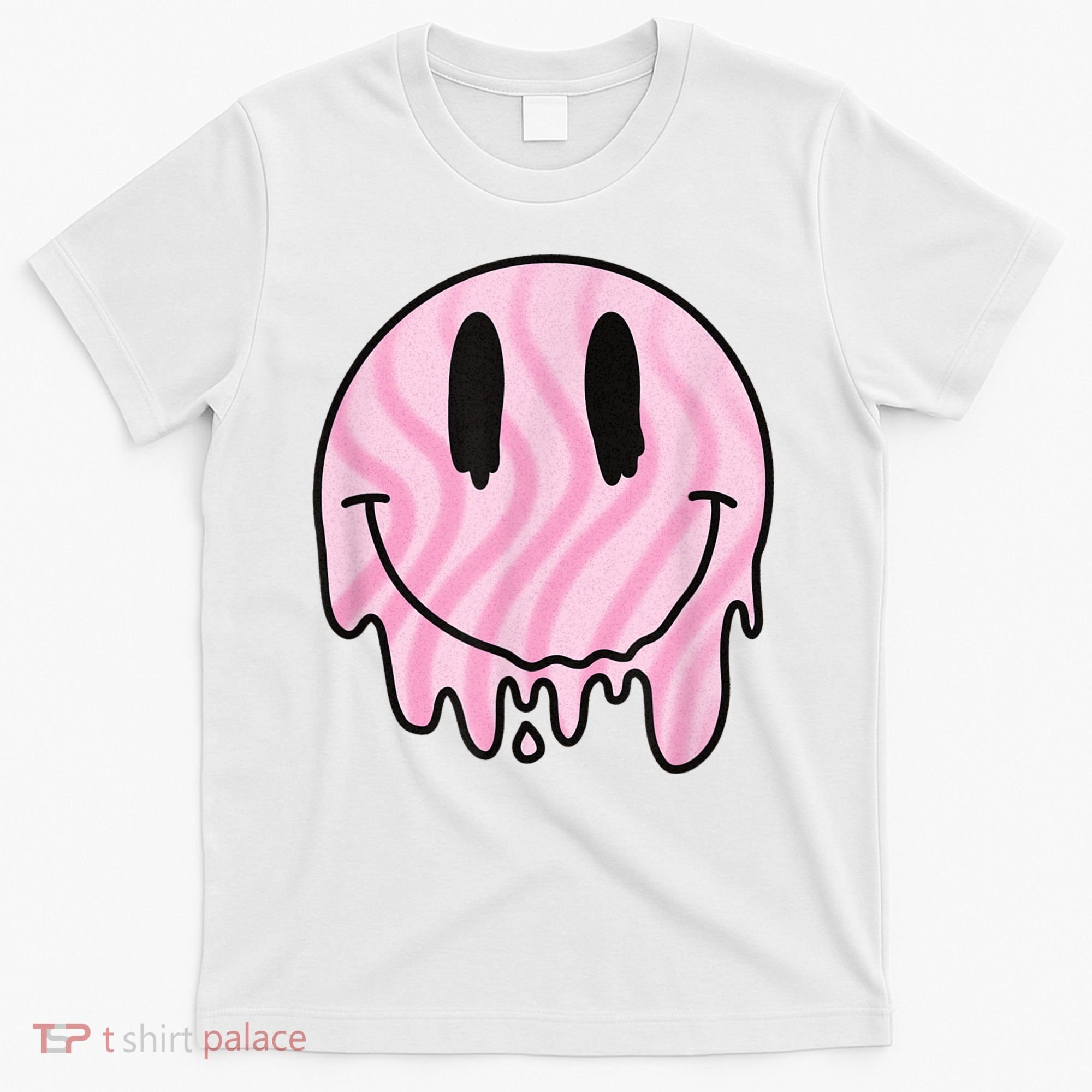 Melted Smiley Face Retro 80s Dripping Melting Happy Smile T-Shirt