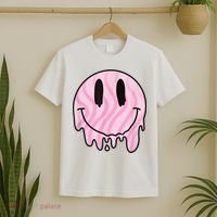 Melted Smiley Face Retro 80s Dripping Melting Happy Smile T-Shirt thumb 2