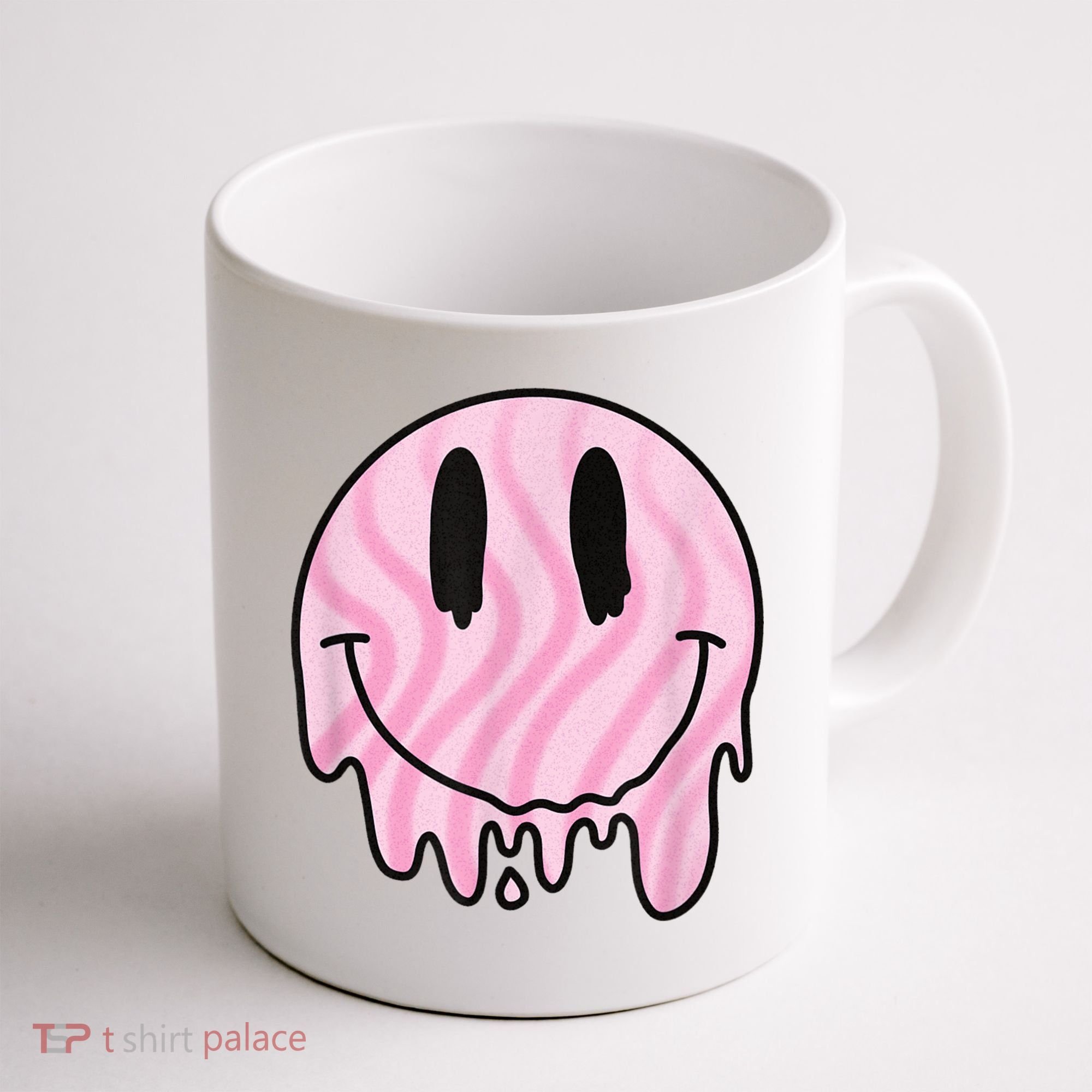 Melted Smiley Face Retro 80s Dripping Melting Happy Smile Coffee Mug