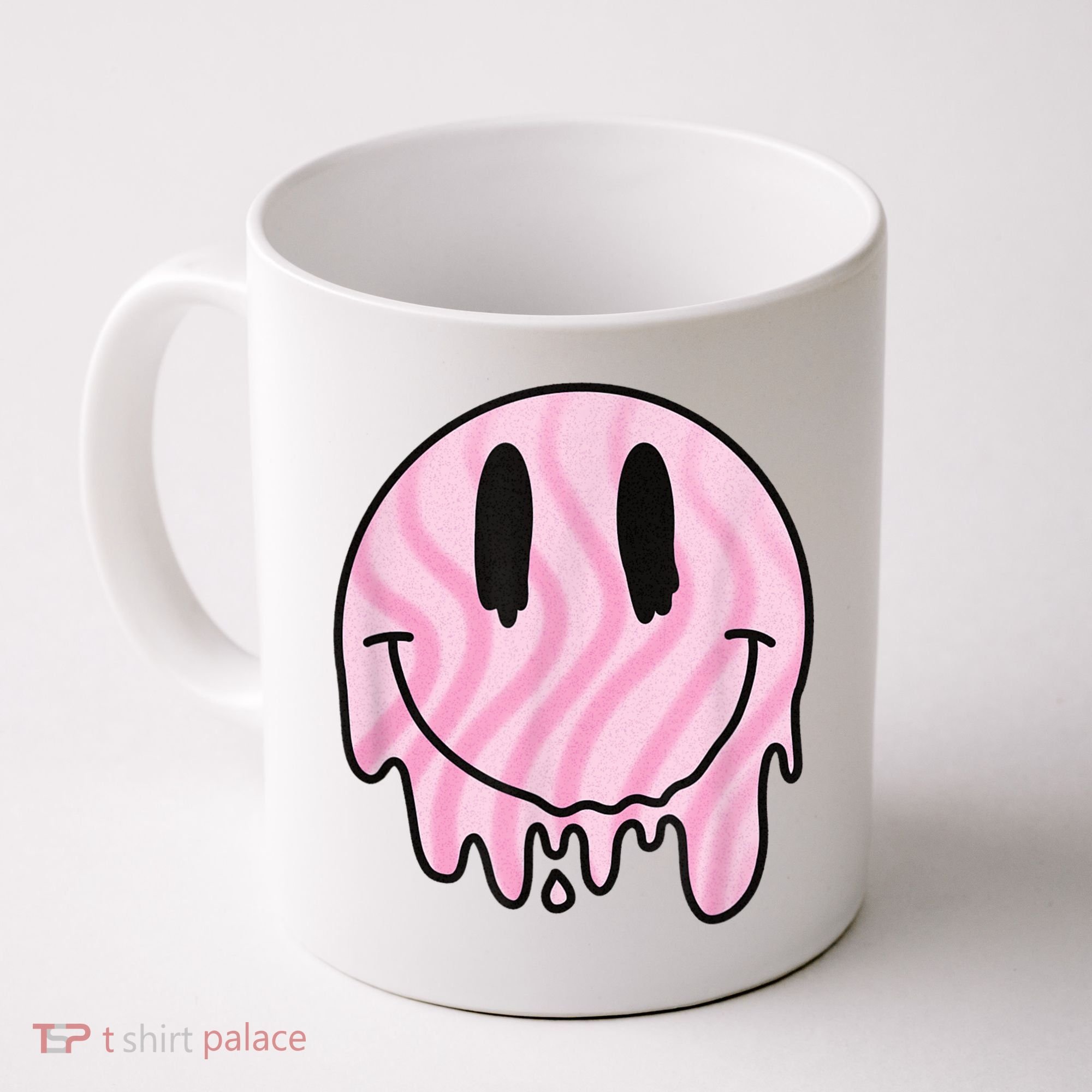 Melted Smiley Face Retro 80s Dripping Melting Happy Smile Coffee Mug