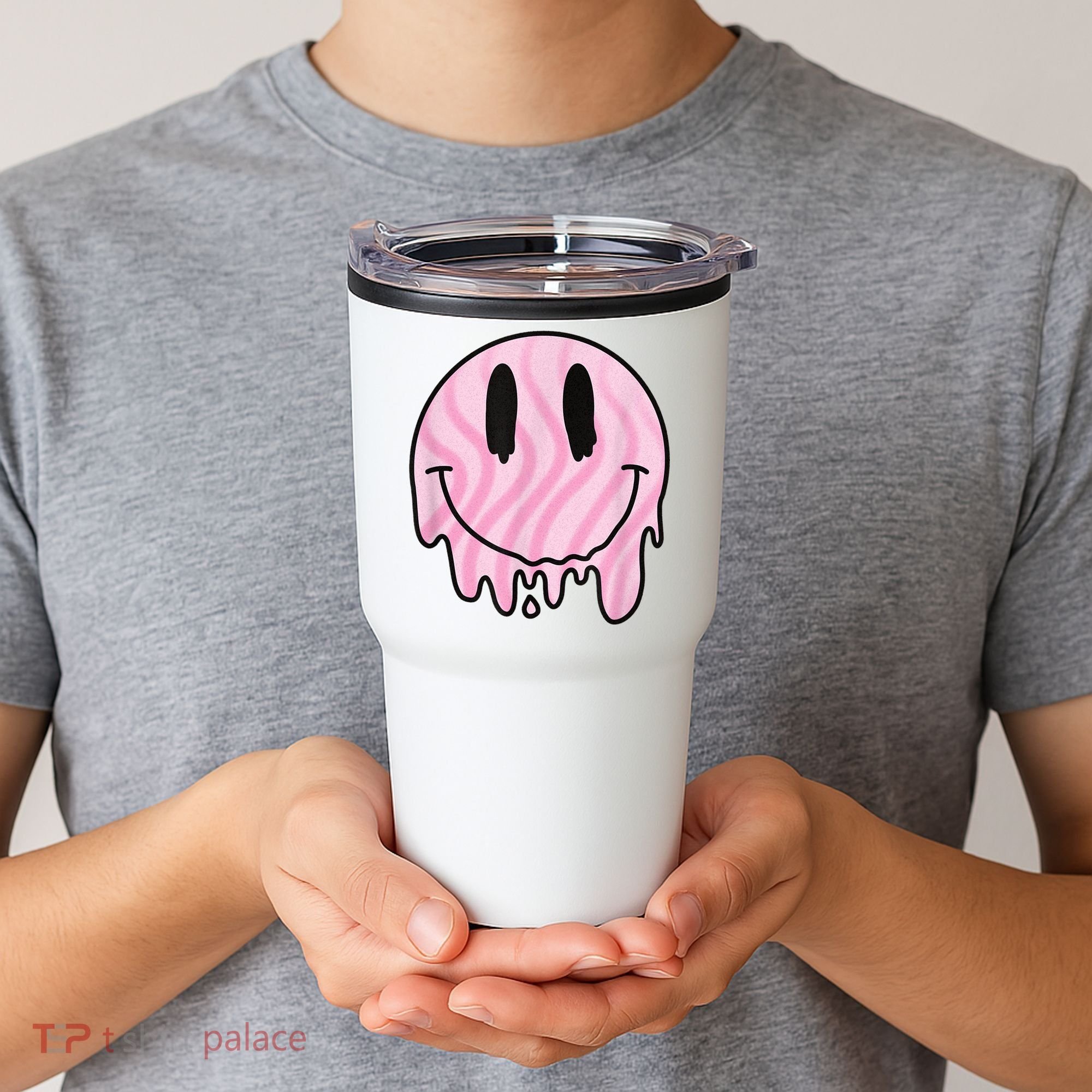 Melted Smiley Face Retro 80s Dripping Melting Happy Smile Tumbler