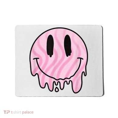 Melted Smiley Face Retro 80s Dripping Melting Happy Smile Mousepad