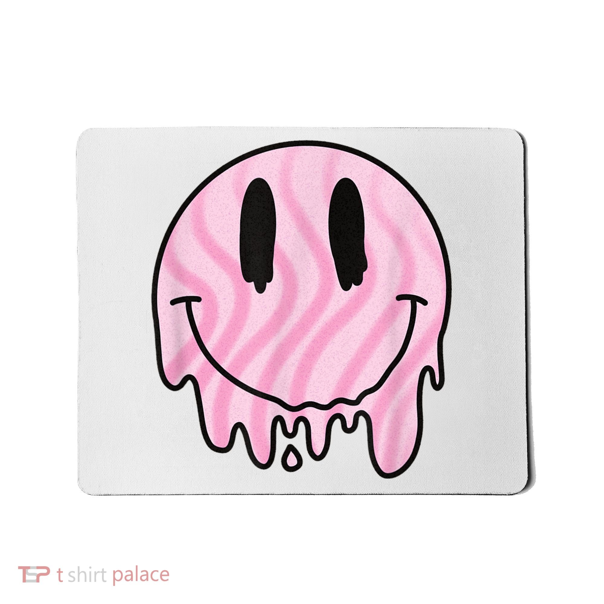 Melted Smiley Face Retro 80s Dripping Melting Happy Smile Mousepad