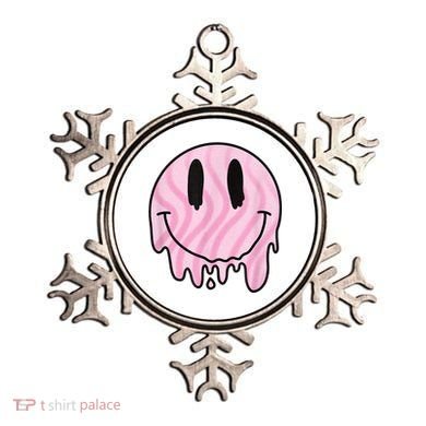Melted Smiley Face Retro 80s Dripping Melting Happy Smile Ornament