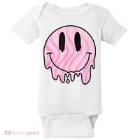 Melted Smiley Face Retro 80s Dripping Melting Happy Smile Baby Bodysuit thumb 0