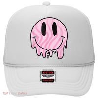 Melted Smiley Face Retro 80s Dripping Melting Happy Smile Hat thumb 0