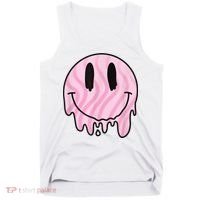 Melted Smiley Face Retro 80s Dripping Melting Happy Smile Tank Top thumb 0
