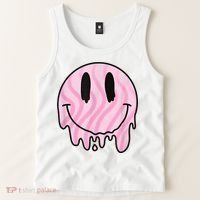 Melted Smiley Face Retro 80s Dripping Melting Happy Smile Tank Top thumb 2