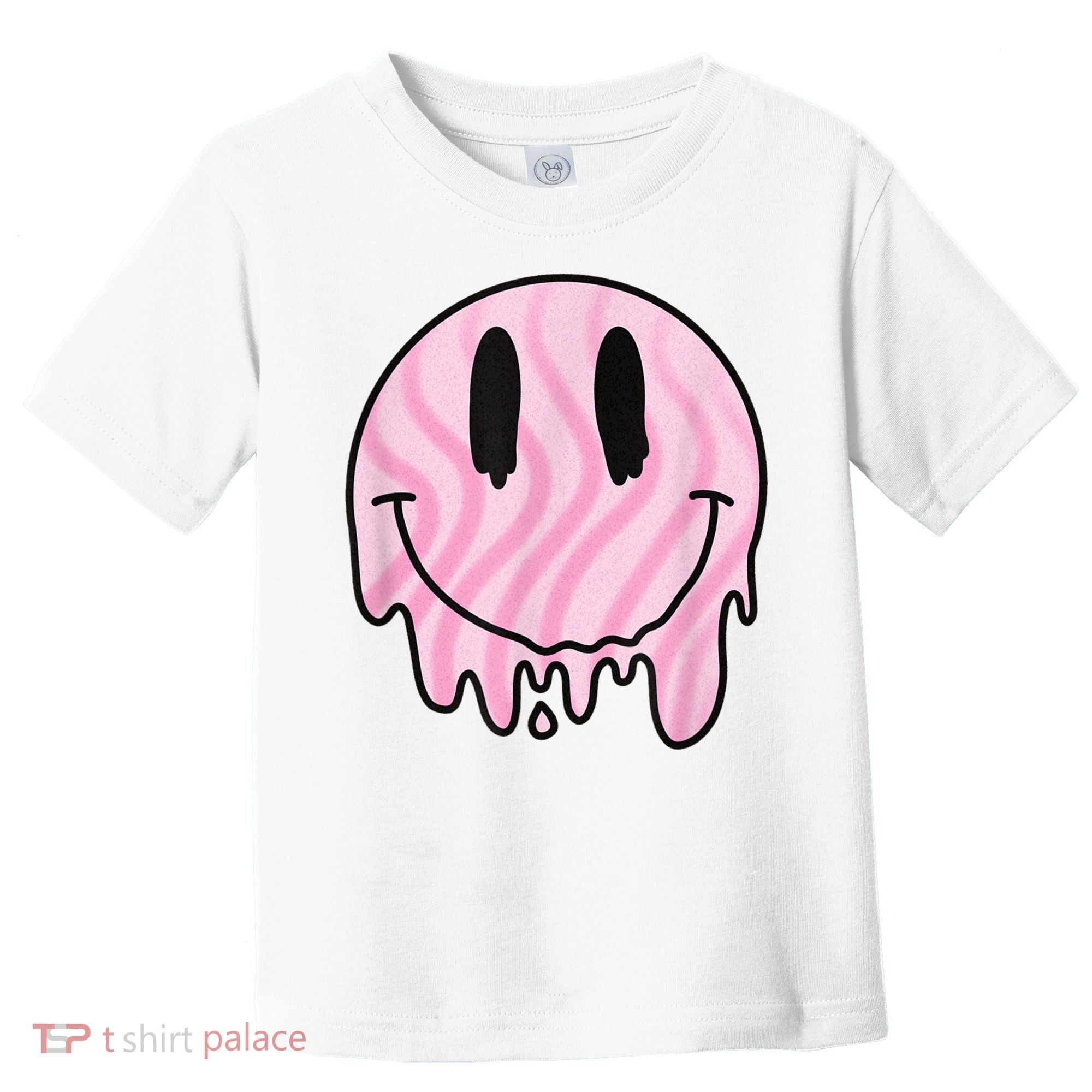 Melted Smiley Face Retro 80s Dripping Melting Happy Smile Toddler T-Shirt