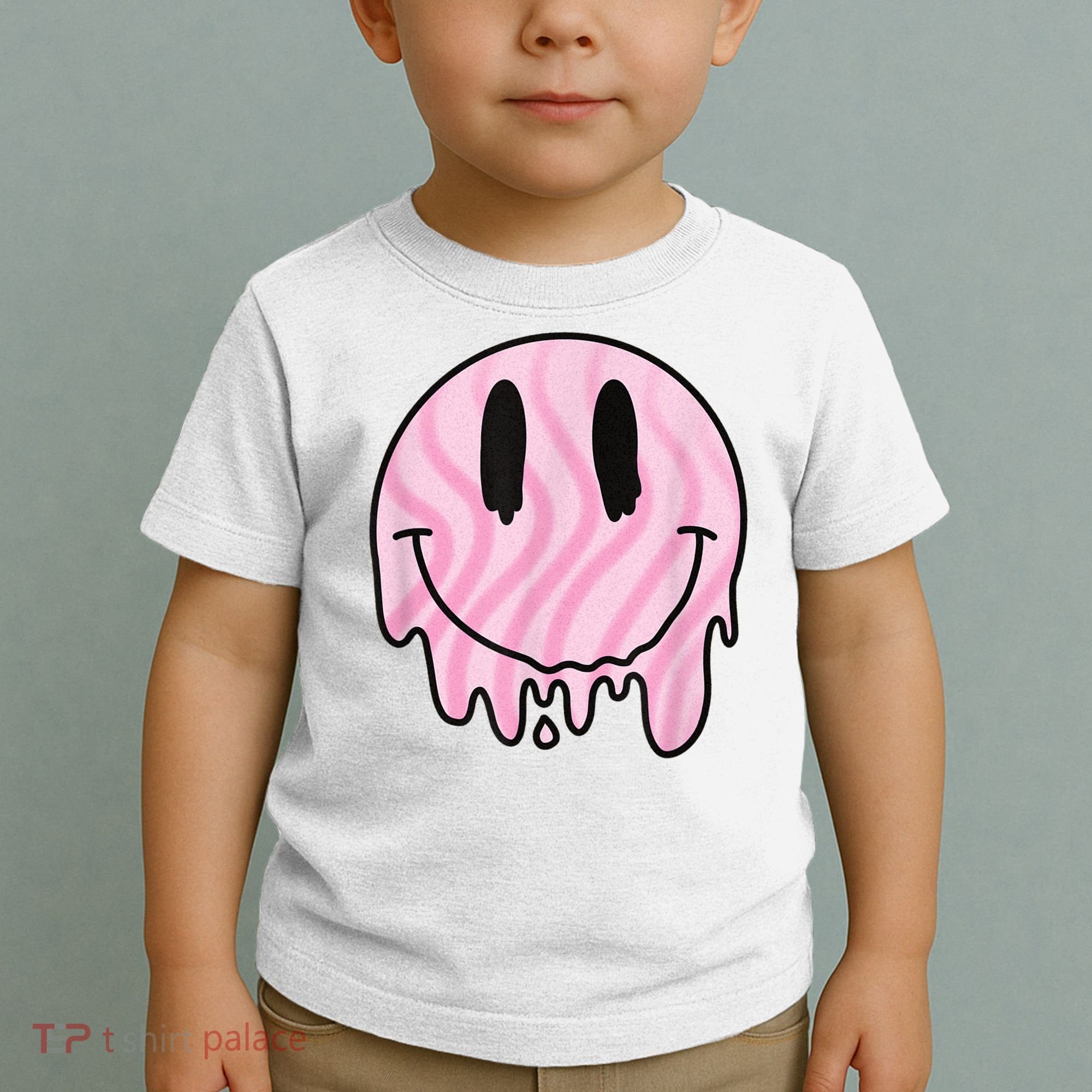 Melted Smiley Face Retro 80s Dripping Melting Happy Smile Toddler T-Shirt