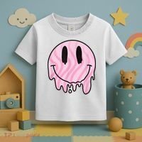 Melted Smiley Face Retro 80s Dripping Melting Happy Smile Toddler T-Shirt thumb 3